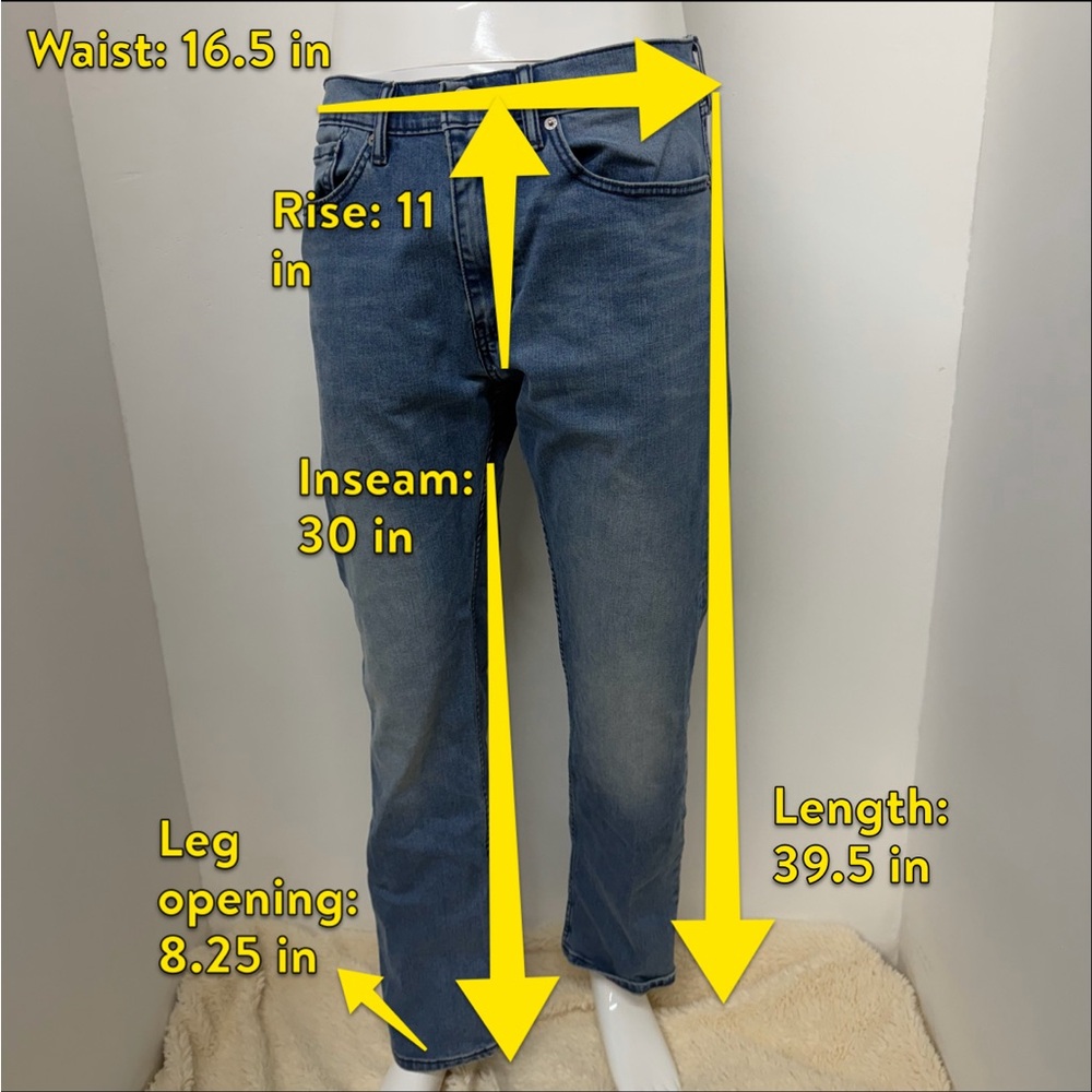 Levis 505 34 x 32 Classic Straight Leg Fit Medium Wash - Picture 15 of 15